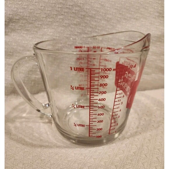 Anchor Hocking Oven Originals 4 Cup 1 Liter 1 Quart Glass Measuring Cup - Picture 5 of 15